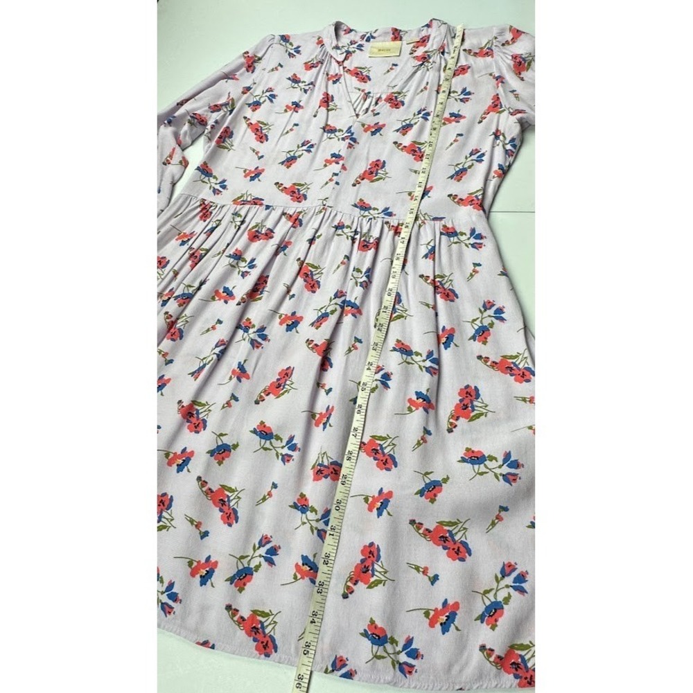 Maeve Anthropologie Dress Womens Small Purple Floral Babydoll Whimsy Cottage - Picture 13 of 14